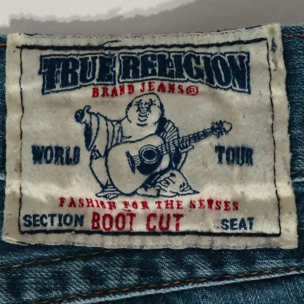 True Religion Mens Jeans  Blue Bootcut Size 36 RN#112790
